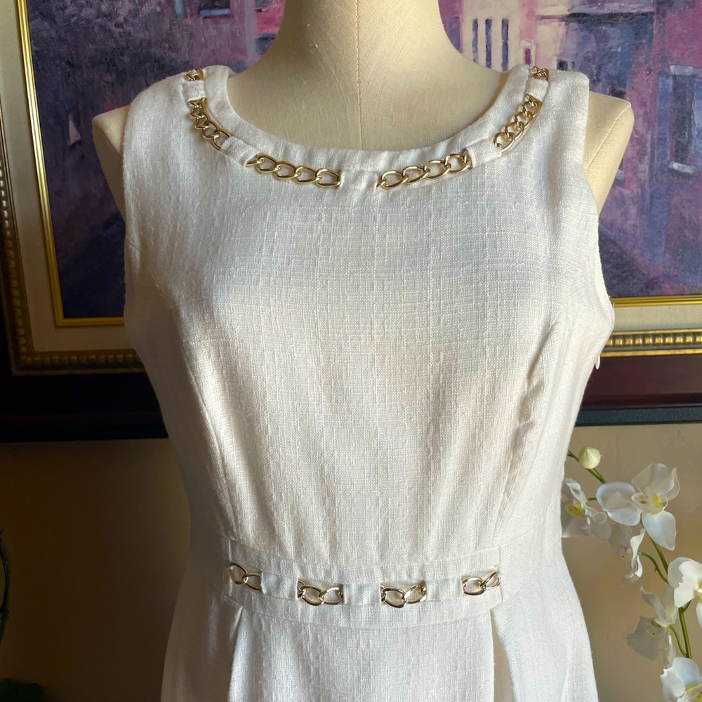 Liz Claiborne Dress with Gold Tone Chain Accent